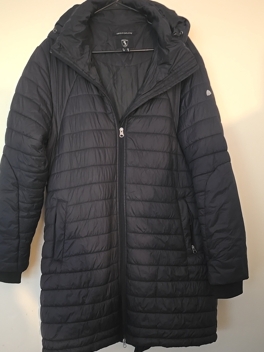 Women’s Long Black Quilted Hooded Puffer Coat